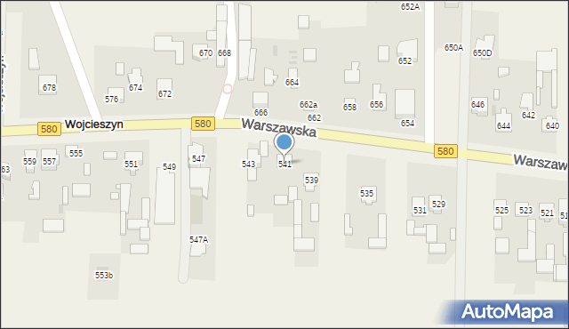 Wojcieszyn, Warszawska, 541, mapa Wojcieszyn