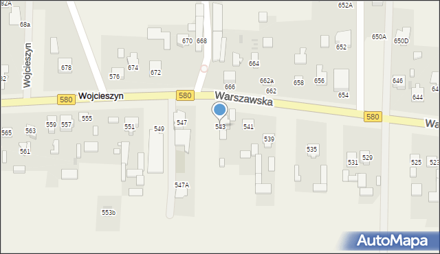 Wojcieszyn, Warszawska, 543, mapa Wojcieszyn