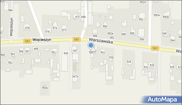 Wojcieszyn, Warszawska, 543, mapa Wojcieszyn