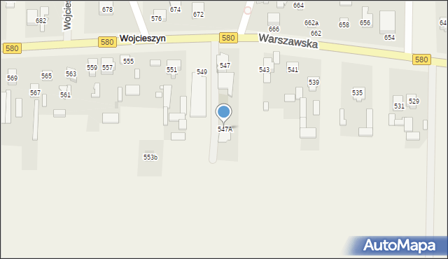 Wojcieszyn, Warszawska, 547A, mapa Wojcieszyn