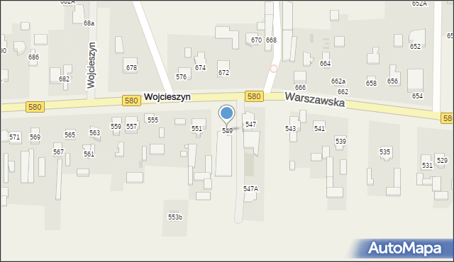 Wojcieszyn, Warszawska, 549, mapa Wojcieszyn