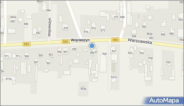 Wojcieszyn, Warszawska, 551, mapa Wojcieszyn