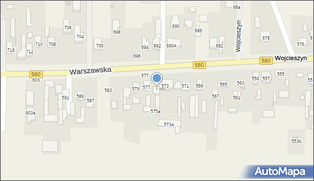 Wojcieszyn, Warszawska, 575, mapa Wojcieszyn