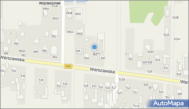 Wojcieszyn, Warszawska, 642, mapa Wojcieszyn