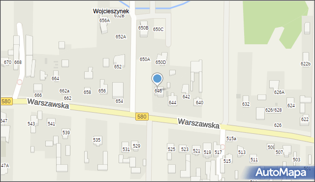 Wojcieszyn, Warszawska, 646, mapa Wojcieszyn