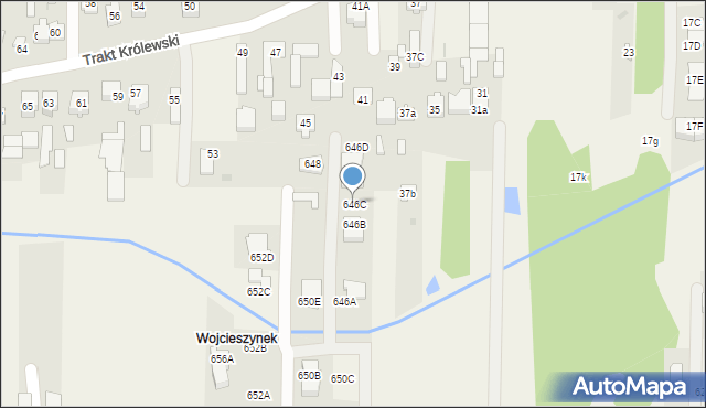 Wojcieszyn, Warszawska, 646C, mapa Wojcieszyn