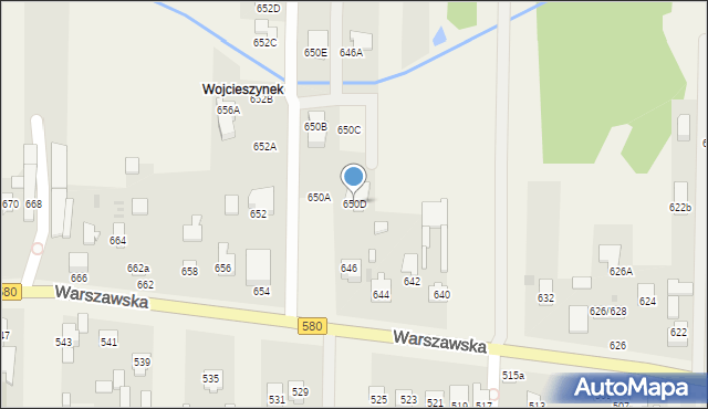 Wojcieszyn, Warszawska, 650D, mapa Wojcieszyn