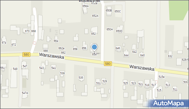 Wojcieszyn, Warszawska, 654, mapa Wojcieszyn