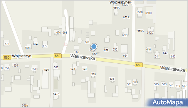 Wojcieszyn, Warszawska, 662, mapa Wojcieszyn