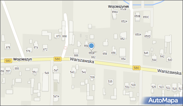 Wojcieszyn, Warszawska, 662a, mapa Wojcieszyn