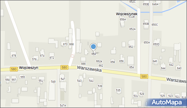 Wojcieszyn, Warszawska, 664, mapa Wojcieszyn