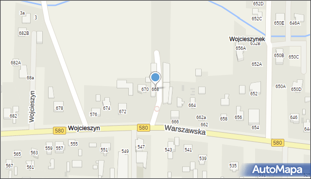 Wojcieszyn, Warszawska, 668, mapa Wojcieszyn