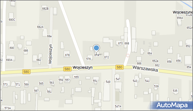 Wojcieszyn, Warszawska, 674, mapa Wojcieszyn