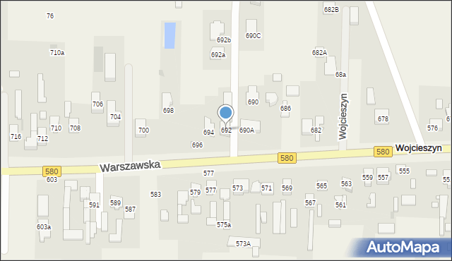 Wojcieszyn, Warszawska, 692, mapa Wojcieszyn