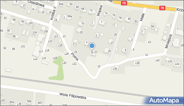 Wola Filipowska, Wąska, 5, mapa Wola Filipowska