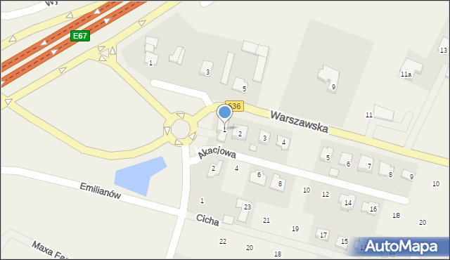 Wola Rasztowska, Warszawska, 1, mapa Wola Rasztowska