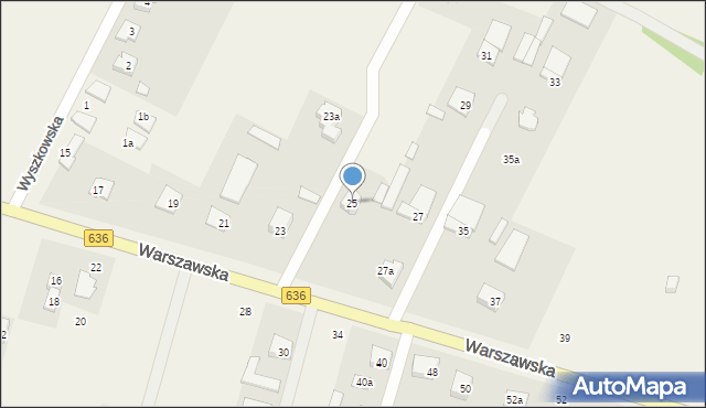 Wola Rasztowska, Warszawska, 25, mapa Wola Rasztowska