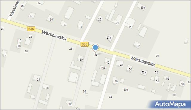 Wola Rasztowska, Warszawska, 34, mapa Wola Rasztowska