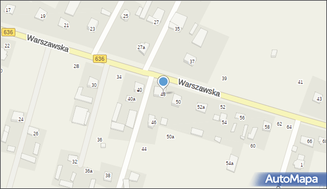 Wola Rasztowska, Warszawska, 48, mapa Wola Rasztowska