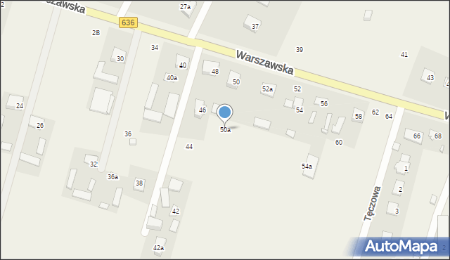 Wola Rasztowska, Warszawska, 50a, mapa Wola Rasztowska