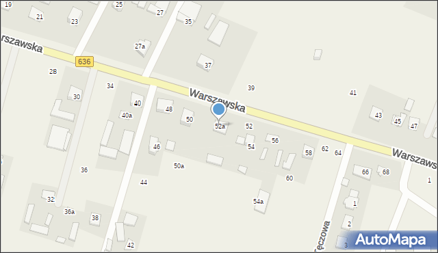 Wola Rasztowska, Warszawska, 52a, mapa Wola Rasztowska