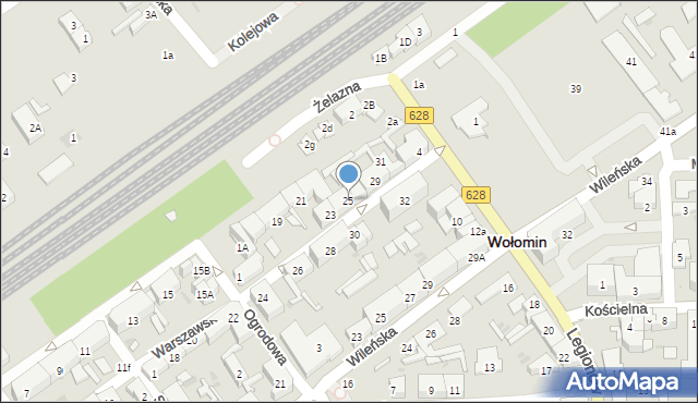 Wołomin, Warszawska, 25, mapa Wołomin