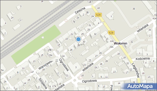 Wołomin, Warszawska, 28, mapa Wołomin