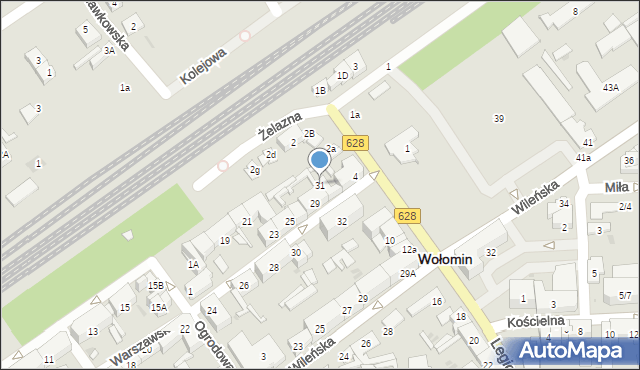 Wołomin, Warszawska, 31, mapa Wołomin