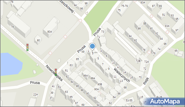 Wrocław, Walecznych, 3, mapa Wrocławia