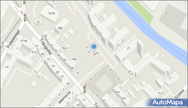 Wrocław, Walońska, 14, mapa Wrocławia