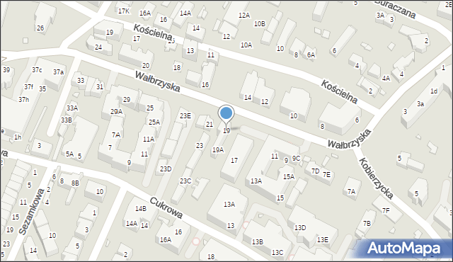 Wrocław, Wałbrzyska, 19, mapa Wrocławia