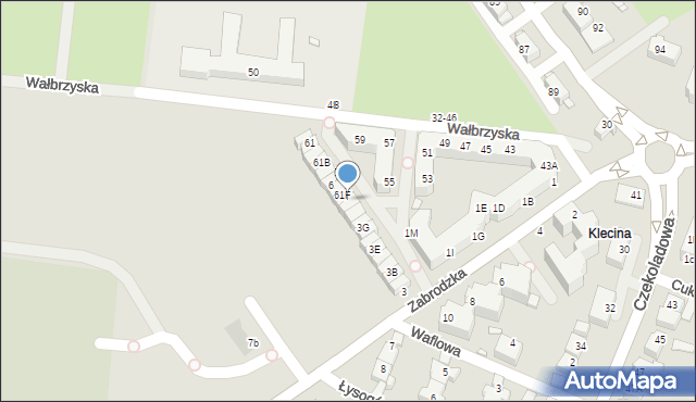 Wrocław, Wałbrzyska, 61G, mapa Wrocławia
