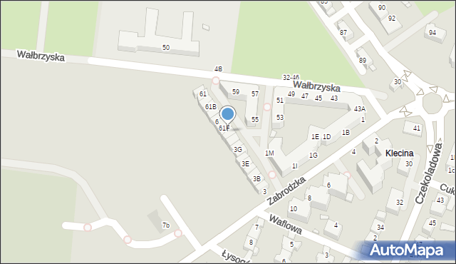 Wrocław, Wałbrzyska, 61G, mapa Wrocławia