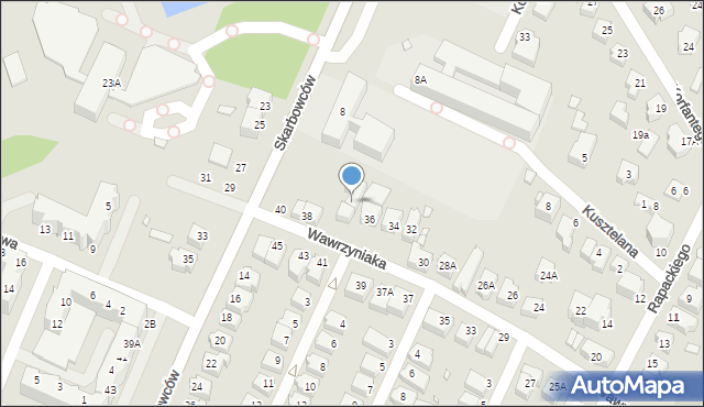 Wrocław, Wawrzyniaka Piotra, ks., 36A, mapa Wrocławia