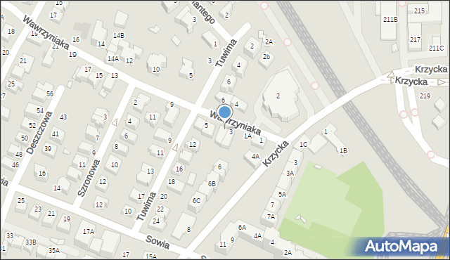 Wrocław, Wawrzyniaka Piotra, ks., 3A, mapa Wrocławia