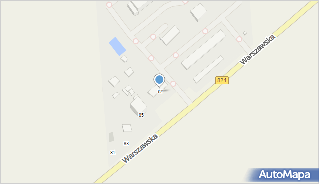 Wronów, Warszawska, 87, mapa Wronów