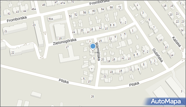 Września, Warmińska, 4, mapa Wrześni