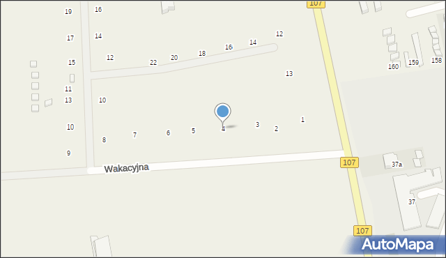 Wrzosowo, Wakacyjna, 4, mapa Wrzosowo