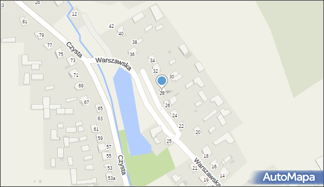 Wysokie, Warszawska, 28, mapa Wysokie