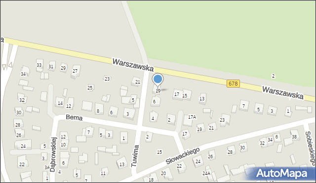 Wysokie Mazowieckie, Warszawska, 19, mapa Wysokie Mazowieckie