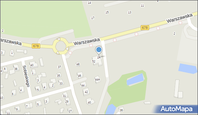 Wysokie Mazowieckie, Warszawska, 1A, mapa Wysokie Mazowieckie