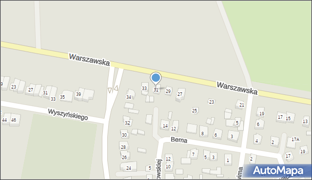 Wysokie Mazowieckie, Warszawska, 31, mapa Wysokie Mazowieckie