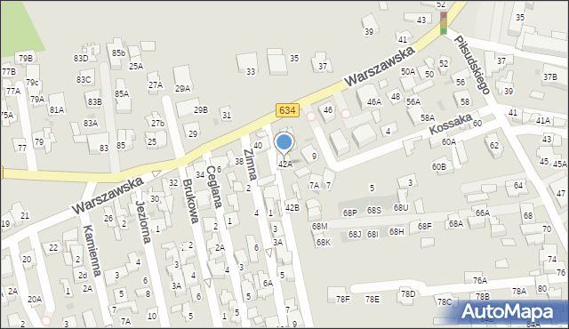 Ząbki, Warszawska, 42A, mapa Ząbki