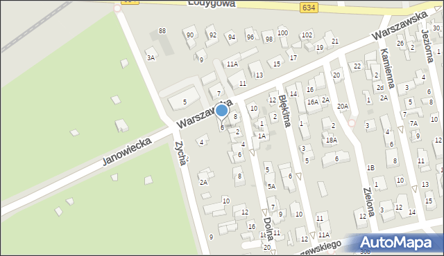 Ząbki, Warszawska, 6, mapa Ząbki