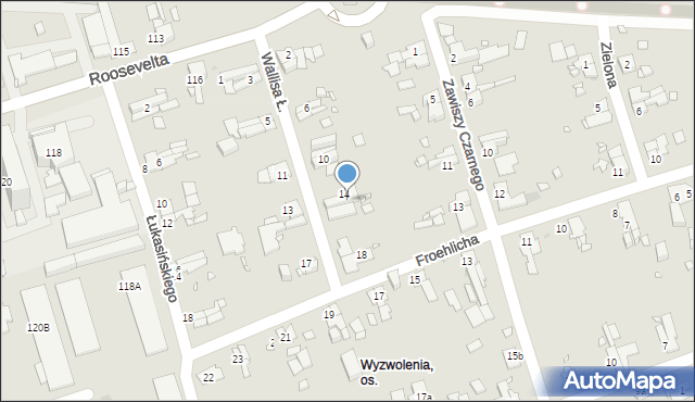 Zabrze, Wallisa Łukasza, 16, mapa Zabrza