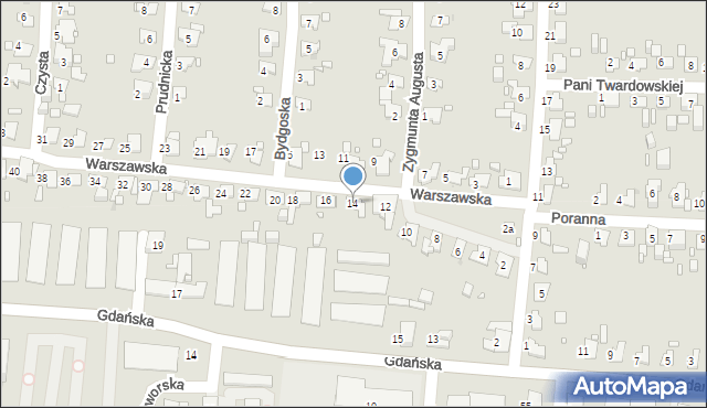 Zabrze, Warszawska, 14, mapa Zabrza