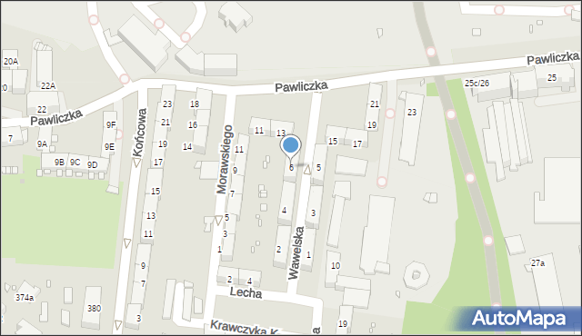 Zabrze, Wawelska, 6, mapa Zabrza