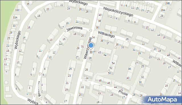 Zabrze, Wawrzyńskiej Ludwiki, 30, mapa Zabrza