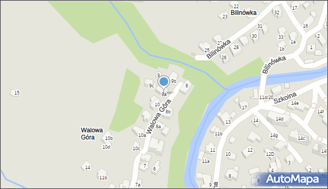 Zakopane, Walowa Góra, 9a, mapa Zakopanego