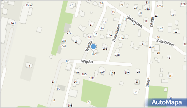 Zakręt, Wąska, 12A, mapa Zakręt